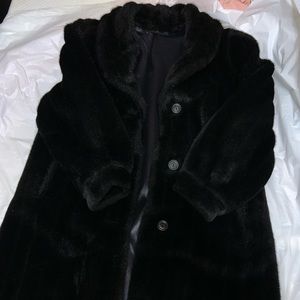 FAUX FUR TRENCH COAT (possibly vintage?)